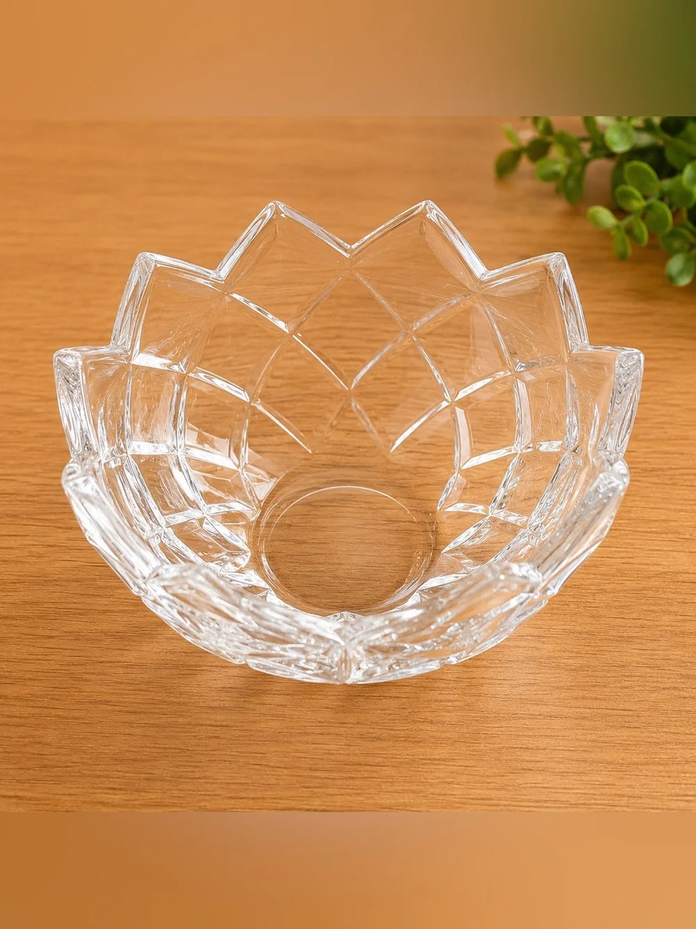 Nachtmann Lead Crystal Accent Bowl Lotus Flower 6